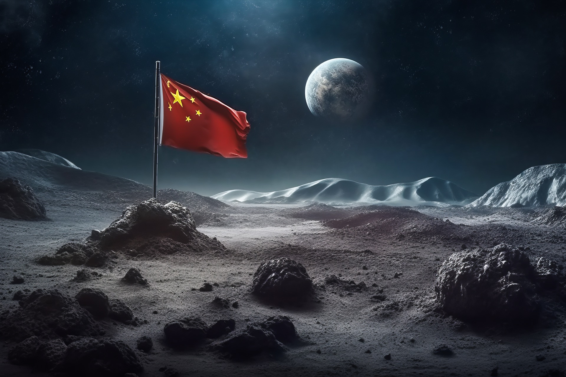 La première mission habitée de la Chine sur la Lune est prévue en 2029, vraisemblablement à l'équateur pour des raisons de facilité d'accès. © XaMaps, Adobe Stock