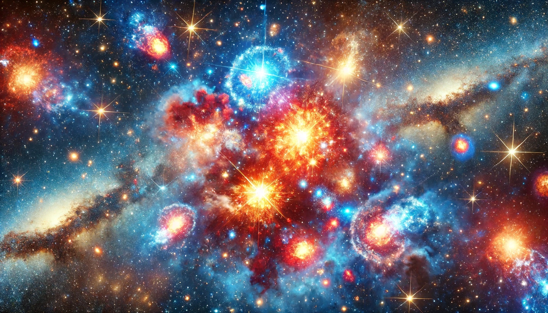 Des astronomes de l’université de l’Arizona (États-Unis) ont trouvé, dans les images renvoyées par le télescope spatial James-Webb, une myriade de supernovae anciennes. © XD, Futura avec Dall-e