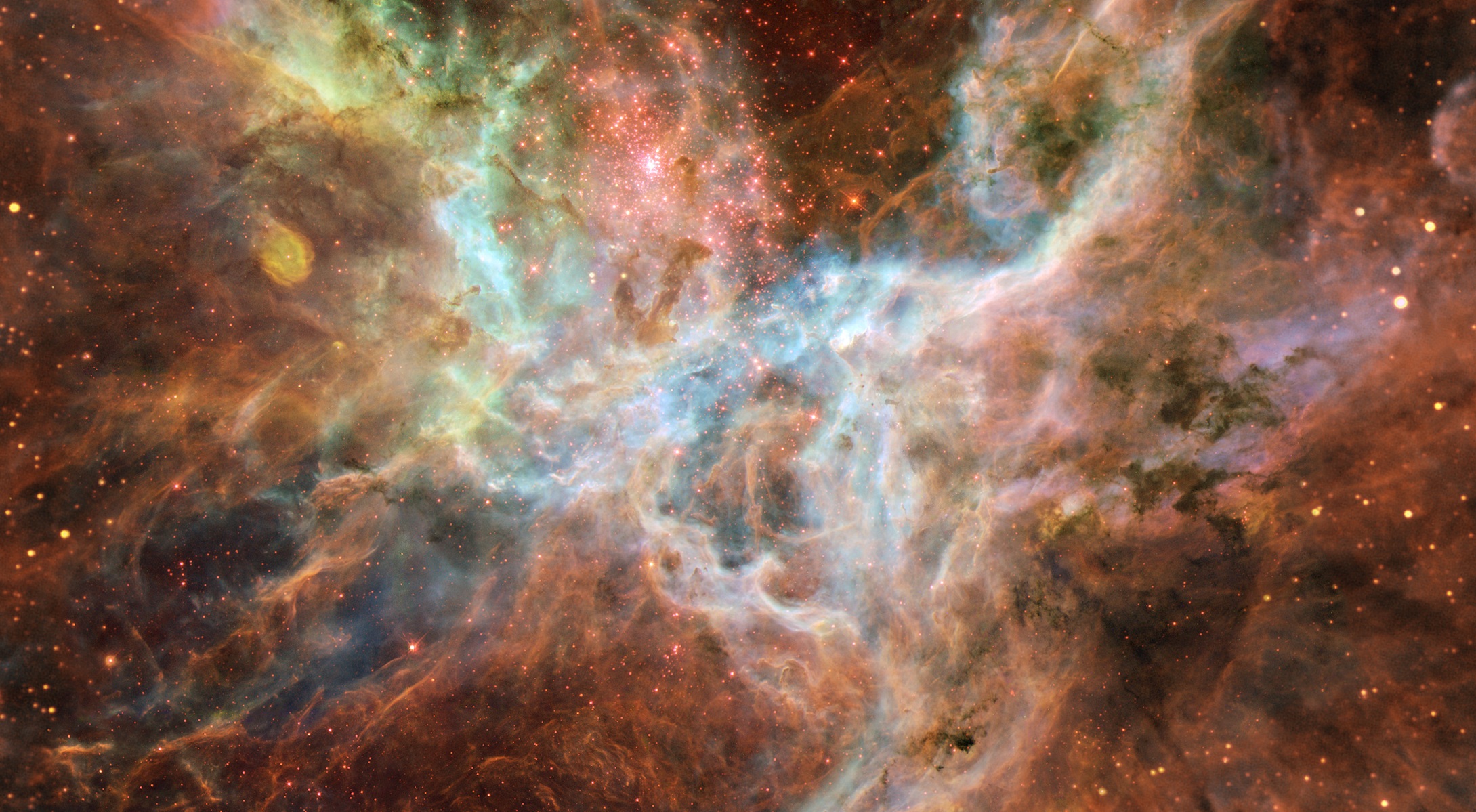 La nébuleuse de la Tarentule vue par Hubble. © Nasa