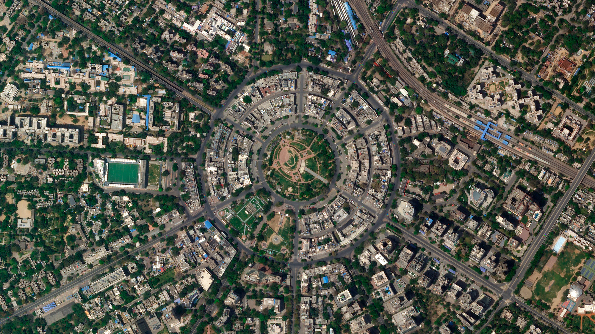 New Delhi, à l'heure du confinement. © 2020 Planet Labs, Inc