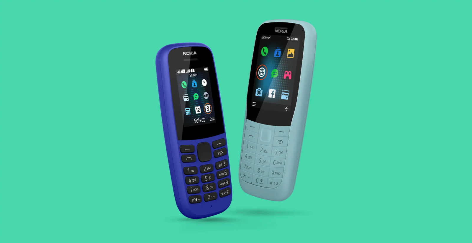 À gauche, sur la photo officielle de famille, le nouveau Nokia 105 est vendu au prix incroyable de 13 euros. À ce tarif, il se contente pratiquement de l’essentiel : téléphoner. © Nokia
