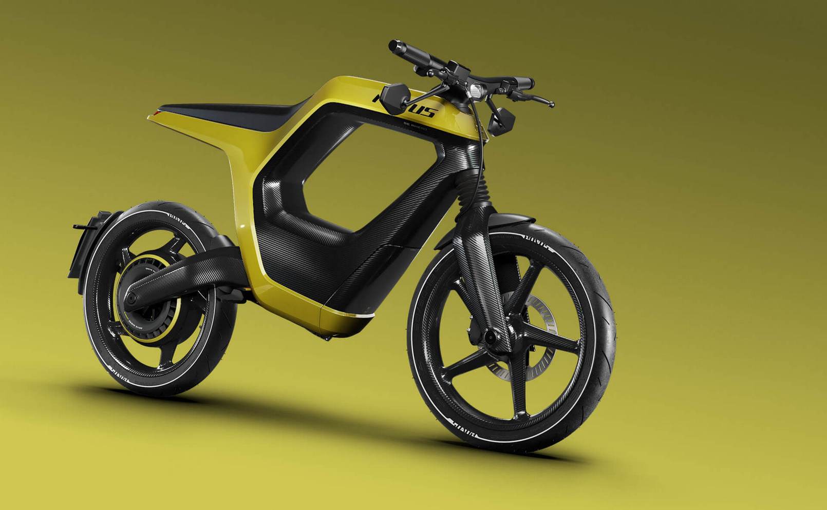 La moto électrique Novus est intégralement en fibre de carbone. © Novus