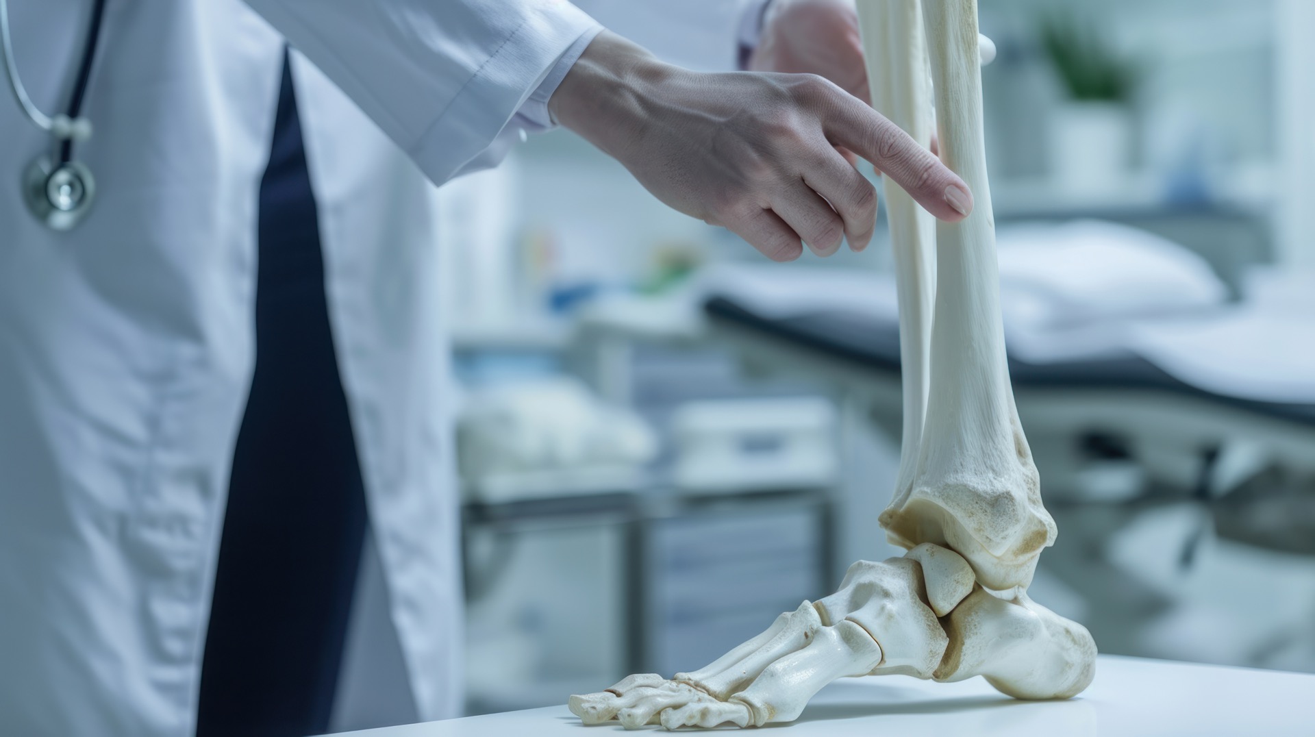 La fibula, également appelée le péroné, est un os long et mince situé dans la partie latérale de la jambe, parallèle au tibia. © Attasit, Adobe Stock