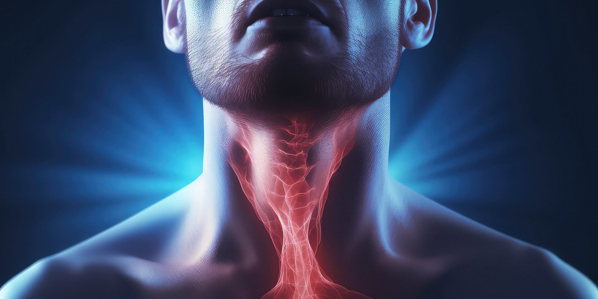 Le pharynx, couramment appelé gorge, se situe dans le cou, au carrefour de la tête et du tronc. Il fait partie du système respiratoire et du système digestif. © SnowElf, Adobe Stock 