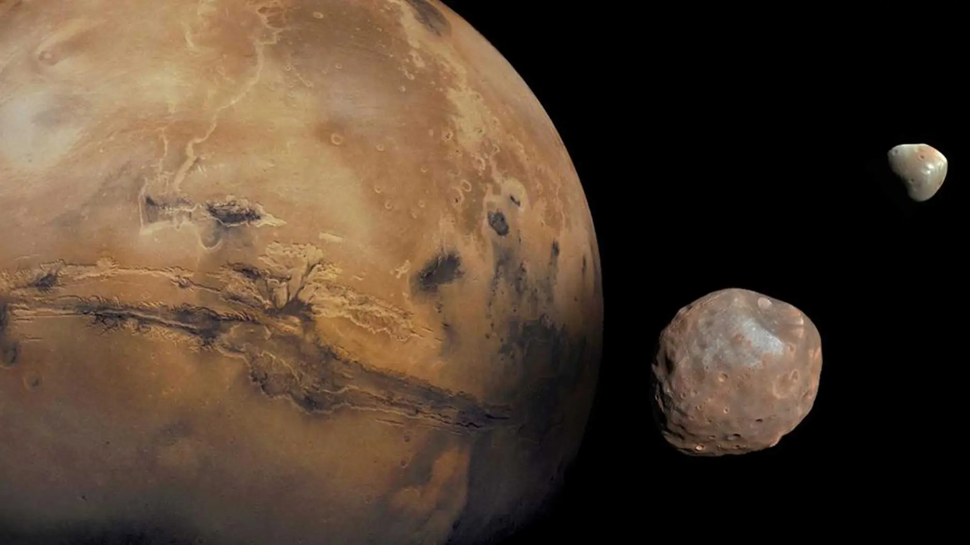 Mars possède deux satellites naturels, Phobos et Deimos. Leur origine est encore discutée dans la communauté scientifique. © Nasa, JPL-Caltech