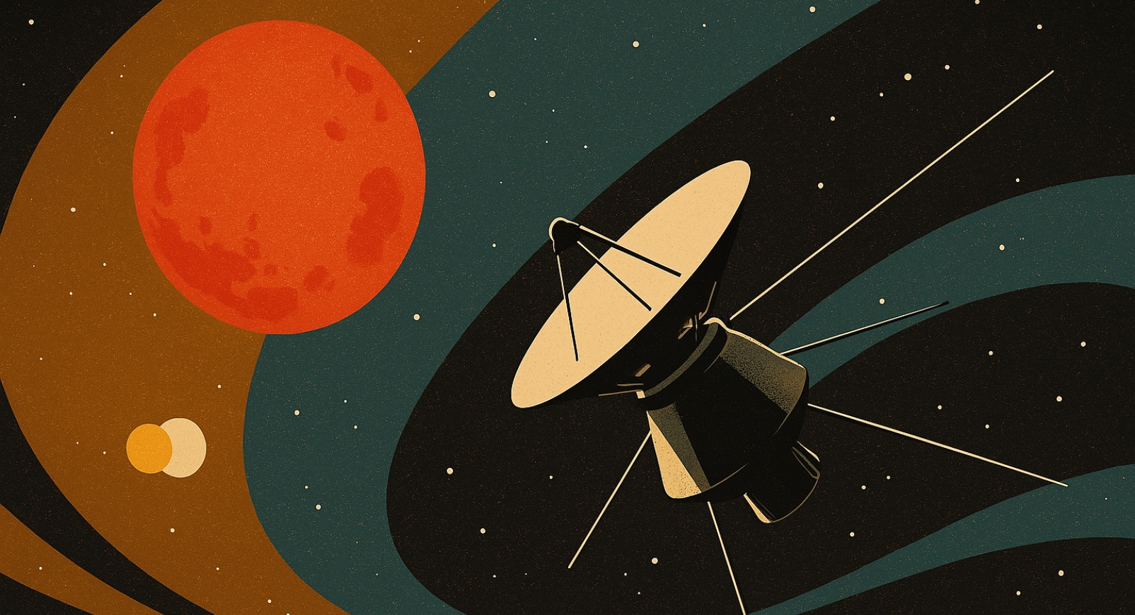 Illustration d'une sonde voyageant vers le système d'Alpha du Centaure. © XD, Futura avec ChatGPT