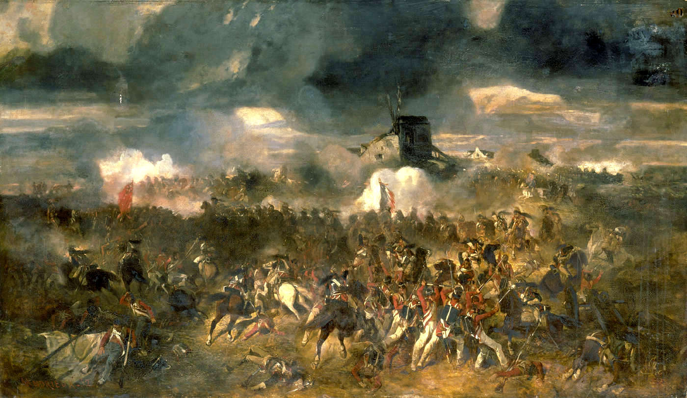 La bataille de Waterloo a été remportée par le duc de Wellington et le maréchal von Blücher, malgré leur infériorité numérique sur l’armée napoléonienne. © Clément-Auguste Andrieux, Wikimedia Commons, DP