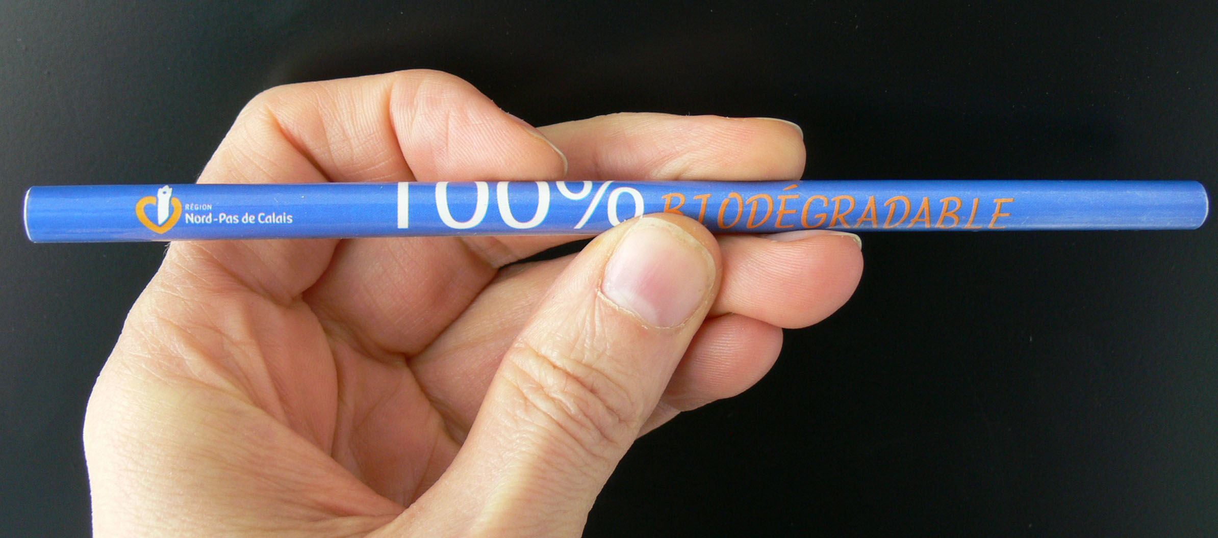 Crayon biodégradable dont le corps est constitué de papier.&nbsp;© Lamiot, Wikimedia, cc by sa 3.0