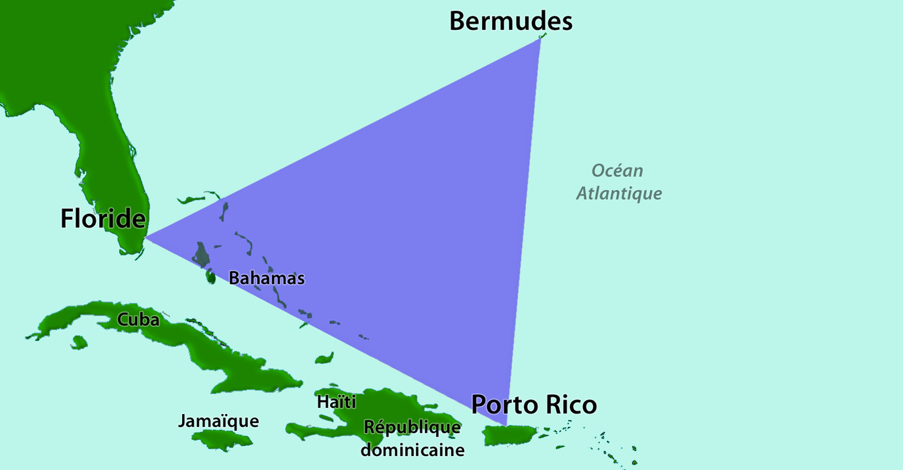 Le triangle des Bermudes. © DS003, Wikimedia commons, CC by-sa 3.0