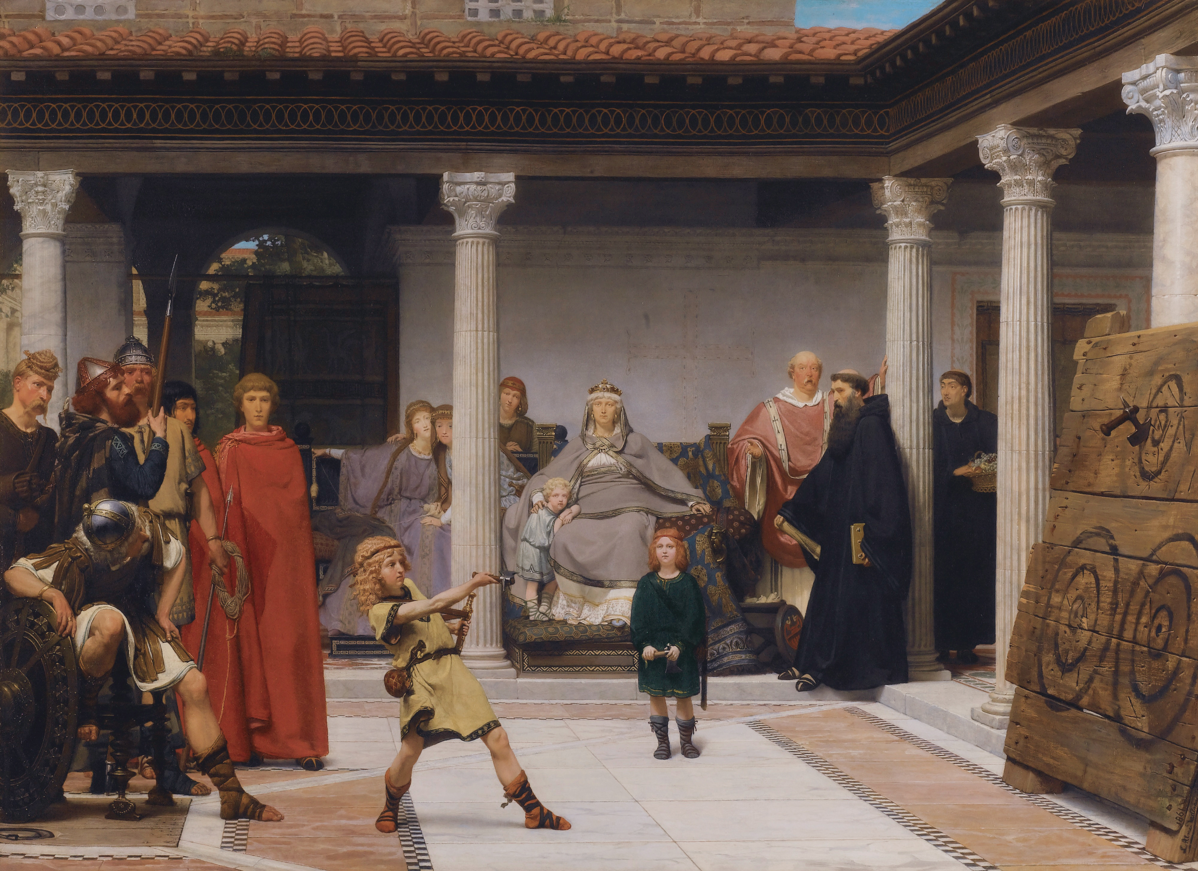 Toile de Lawrence Alma-Tadema représentant l'éducation des enfants de Clovis (1861).&nbsp;© Lawrence Alma-Tadema, Wikimedia Commons, Domaine Public