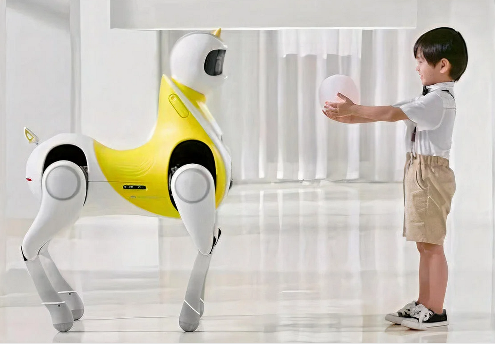Le robot poney imaginé par Xpeng est censé pouvoir être chevauché par des enfants. Reste à voir quels dispositifs de protection contre les chutes sont prévus dans la version finale. © Xpeng Robotics