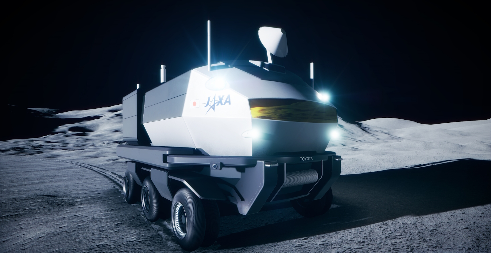 Le rover est une sorte de camping-car prévu pour héberger deux astronautes dénués de combinaison. © Toyota