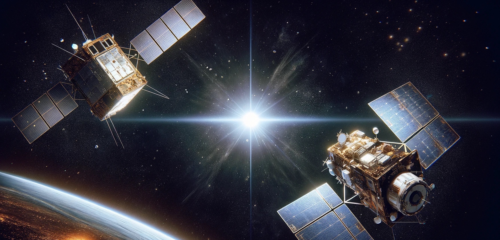 Deux satellites sont passés à 17 mètres l'un de l'autre. La collision entre eux aurait généré des milliers de débris. © XD, Futura avec Adobe Stock