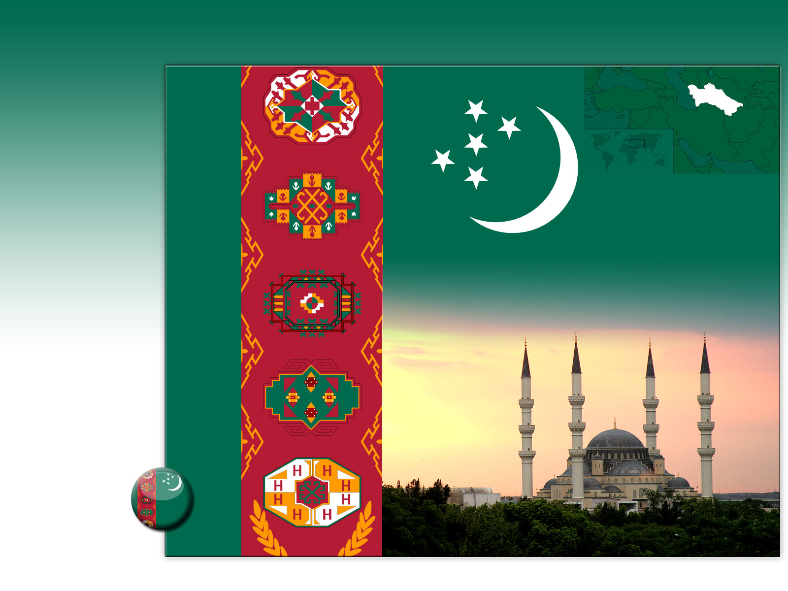 Drapeau : Turkménistan