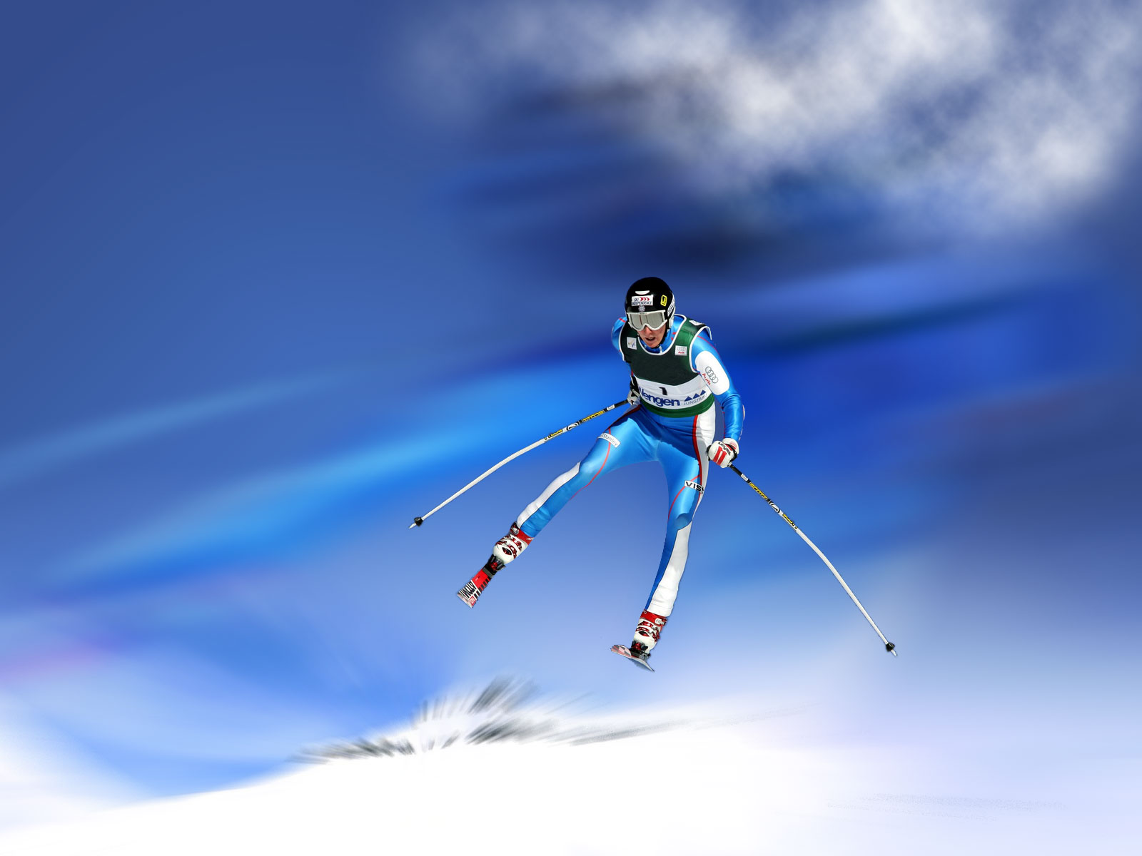 Skieur en action
