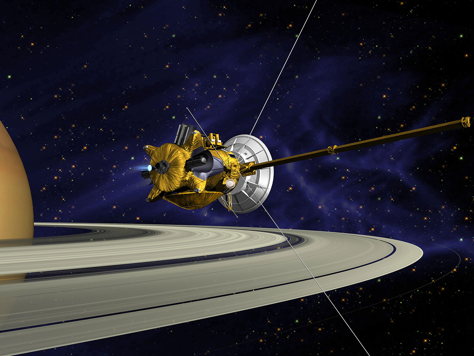 Vue d'artiste de la sonde spatiale Cassini-Huygens