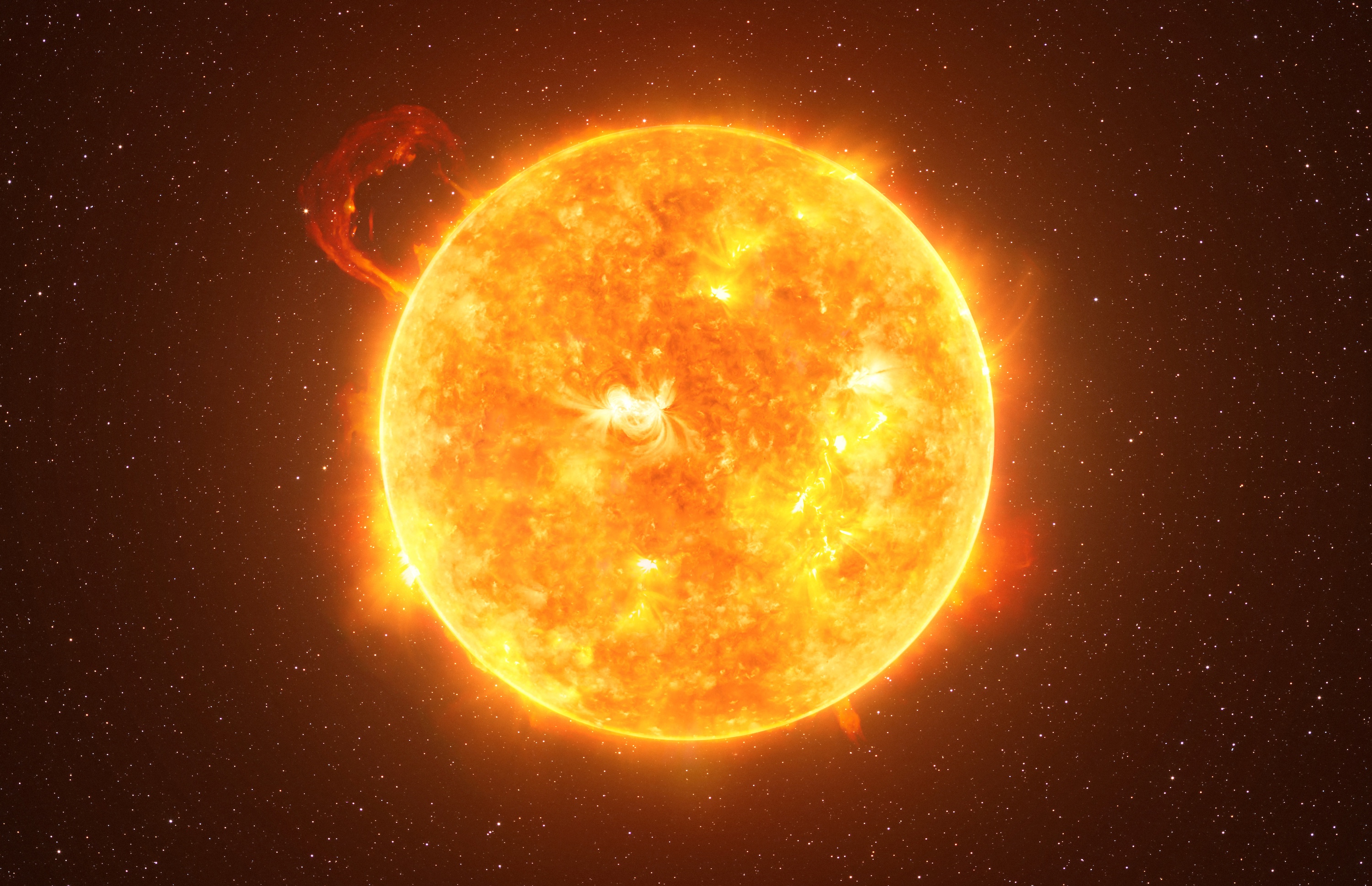 Ce samedi 3 juillet 2021, SDO (Solar Dynamics Observatory) a enregistré une éruption solaire majeure. Notre étoile n’en avait pas connu de telle depuis 2017. Ci-dessus, illustration d'une éruption solaire. © lukszczepanski, Adobe Stock