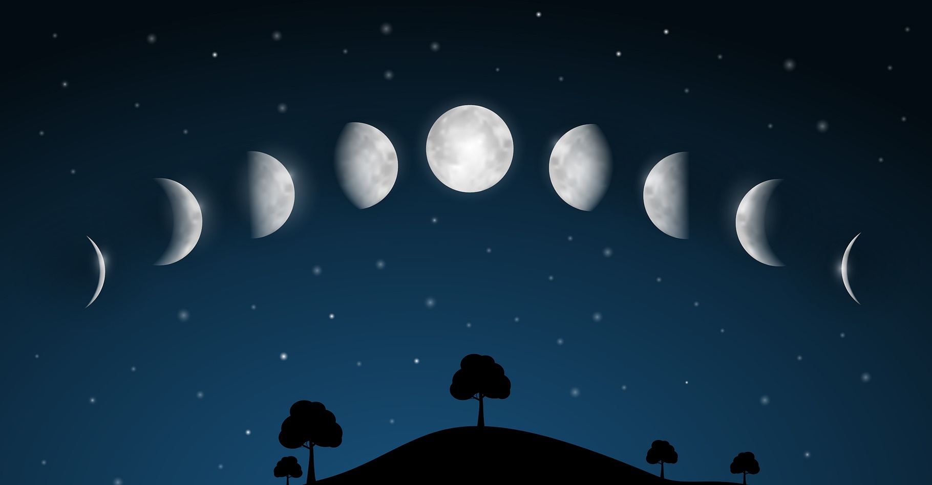 Les phases de la Lune et le cycle lunaire fascinent depuis… la nuit des temps ! © mejnak, Shutterstock
