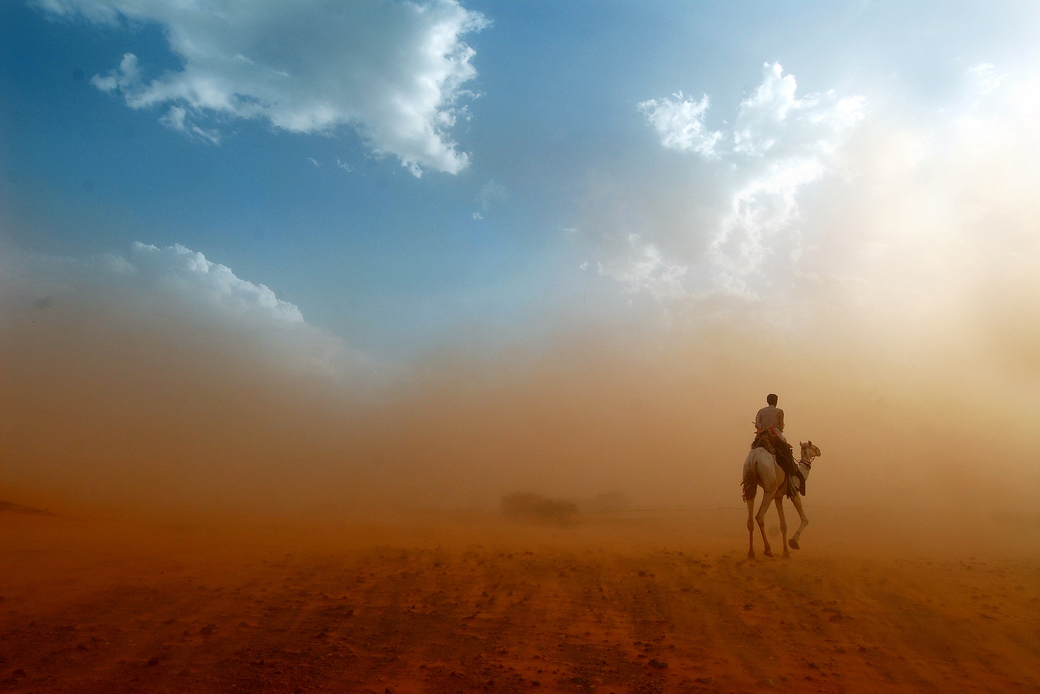 En soufflant violemment, l’harmattan soulève des poussières. © onairda, Shutterstock