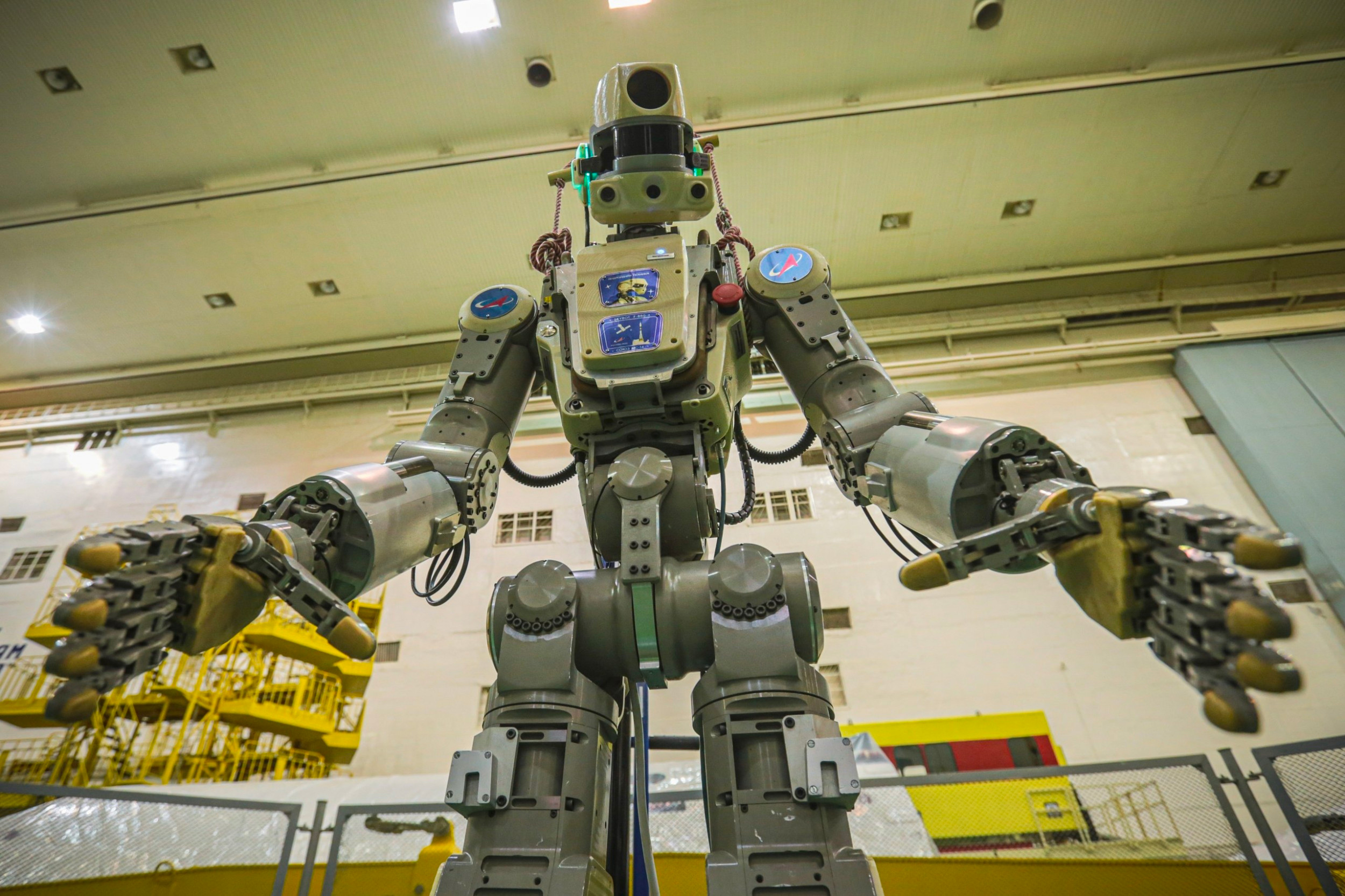 Le robot russe anthropomorphique Fedor (Skybot F-850). Ce robot a été lancé le 22 août à bord d'une capsule Soyouz à destination de la Station spatiale internationale (ISS). © Roscosmos
