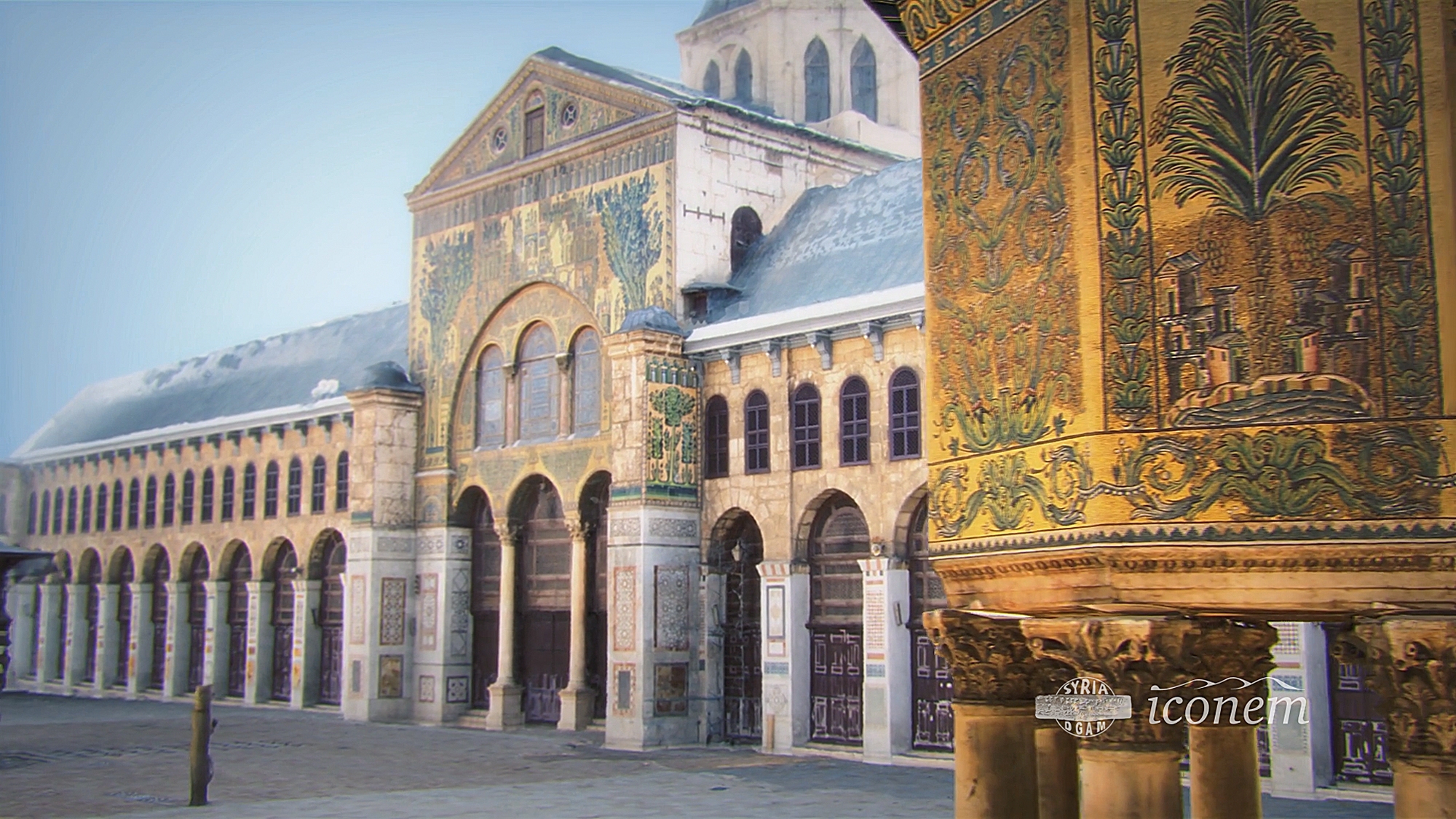 La mosquée des Omeyyades, à Damas, a été construite au VIIIe siècle. La numérisation permet la réalisation d'un modèle 3D utile aux historiens mais aussi aussi au public. © Iconem