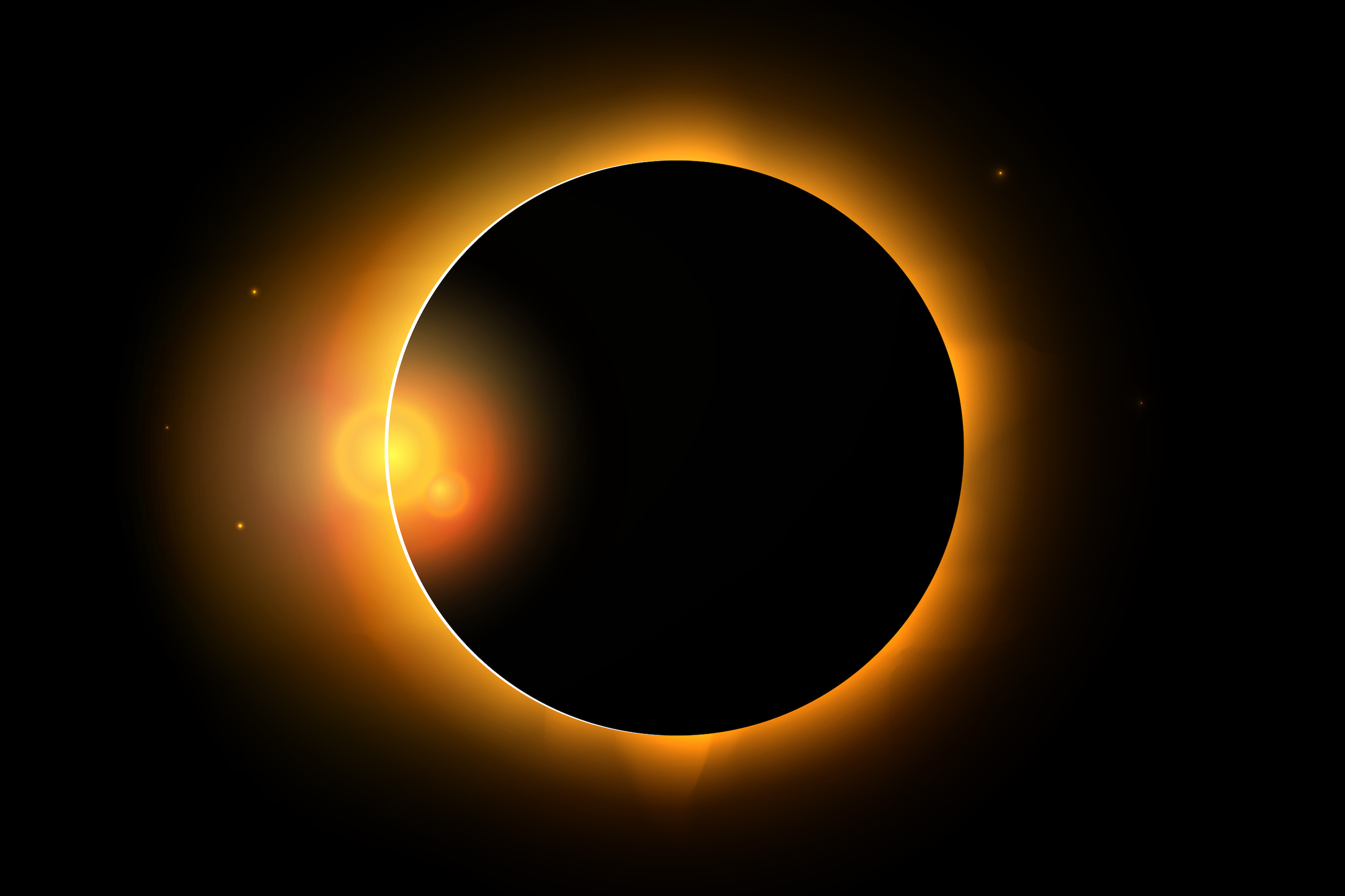 Une éclipse totale du Soleil crée un effet de nuit en plein jour. © O_a, Adobe Stock