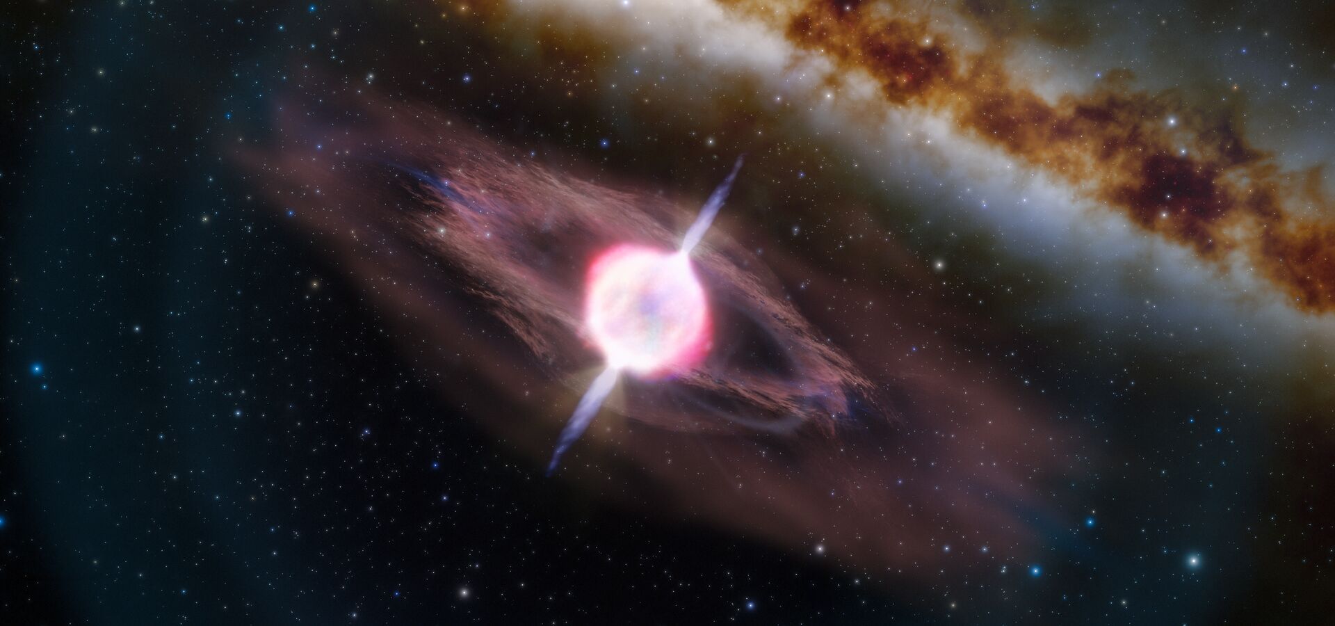 Une vue d'artiste de GRB 221009A. © International Gemini Observatory, NOIRLab, NSF, AURA, J. da Silva, M. Zamani