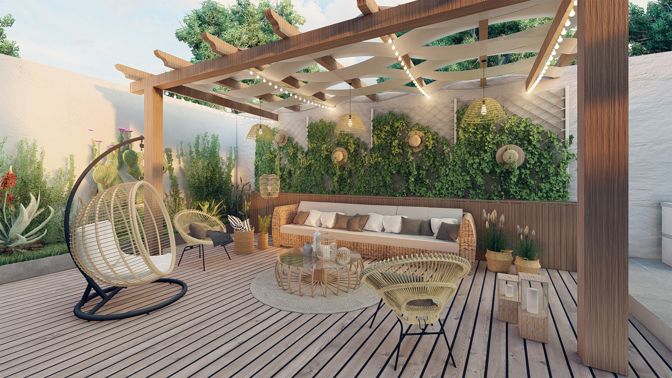 Une terrasse bien décorée est une pièce où il fait bon vivre. © Haifa, Adobe Stock