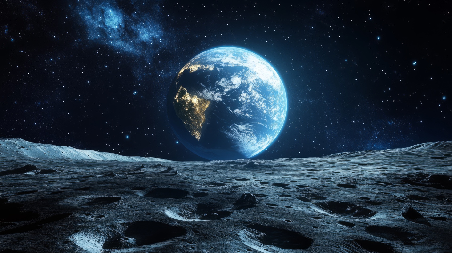 La Terre vue de la Lune. © Damerfie, Adobe Stock