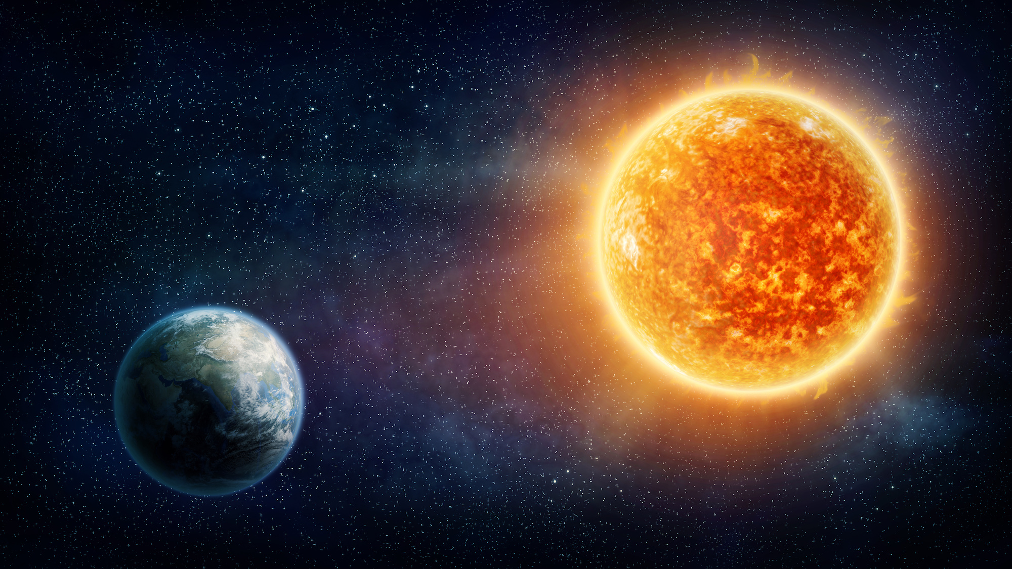 Il existe deux périodes dans l'année durant lesquelles la Terre est au plus proche ou au plus loin du Soleil : l'aphélie et le périhélie. © Elena Schweitzer, Adobe Stock