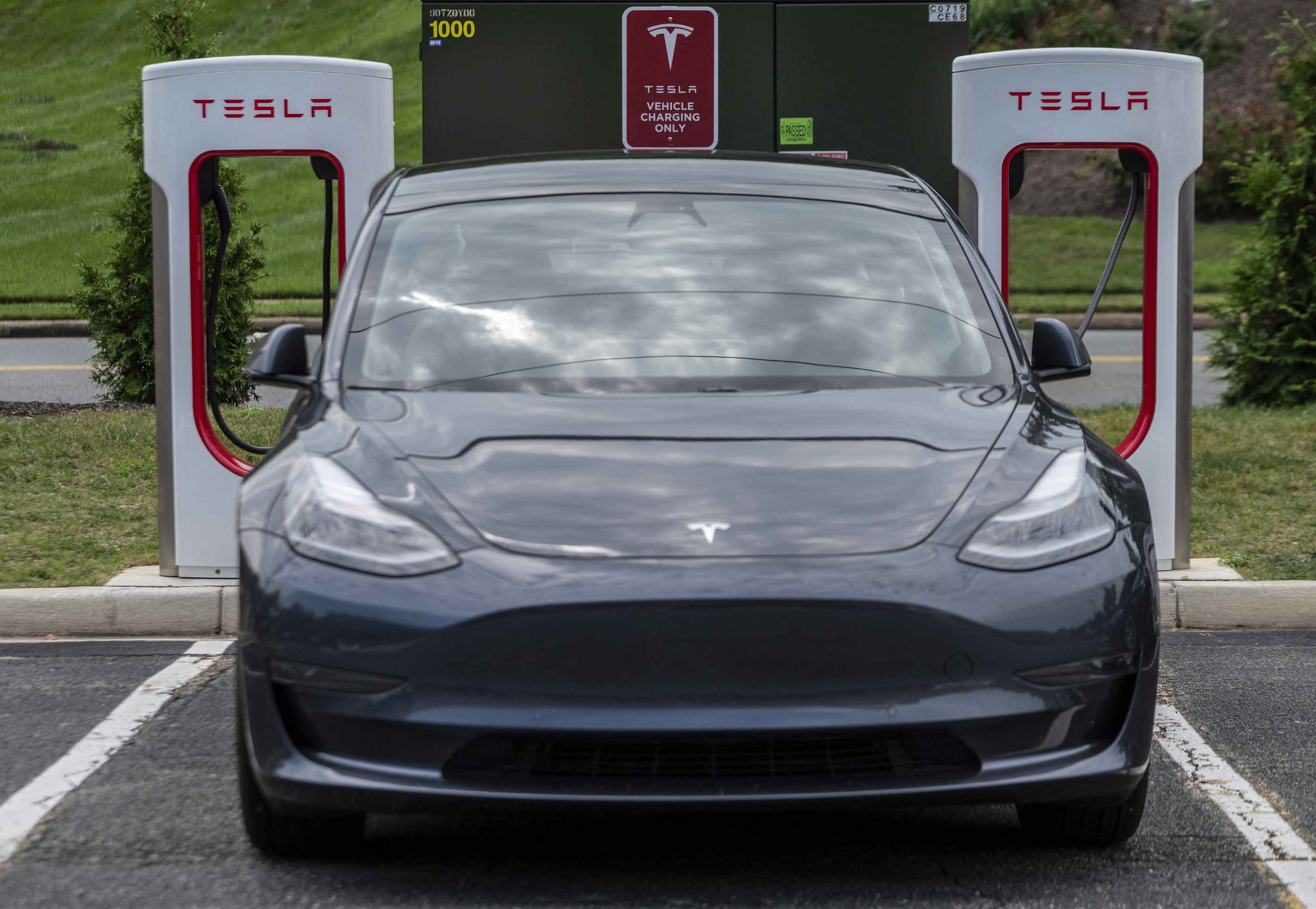 Les Tesla ne sont plus les seules désormais à pouvoir profiter des Superchargeurs du constructeur américain. © Andrew Caballero-Reynolds, AFP