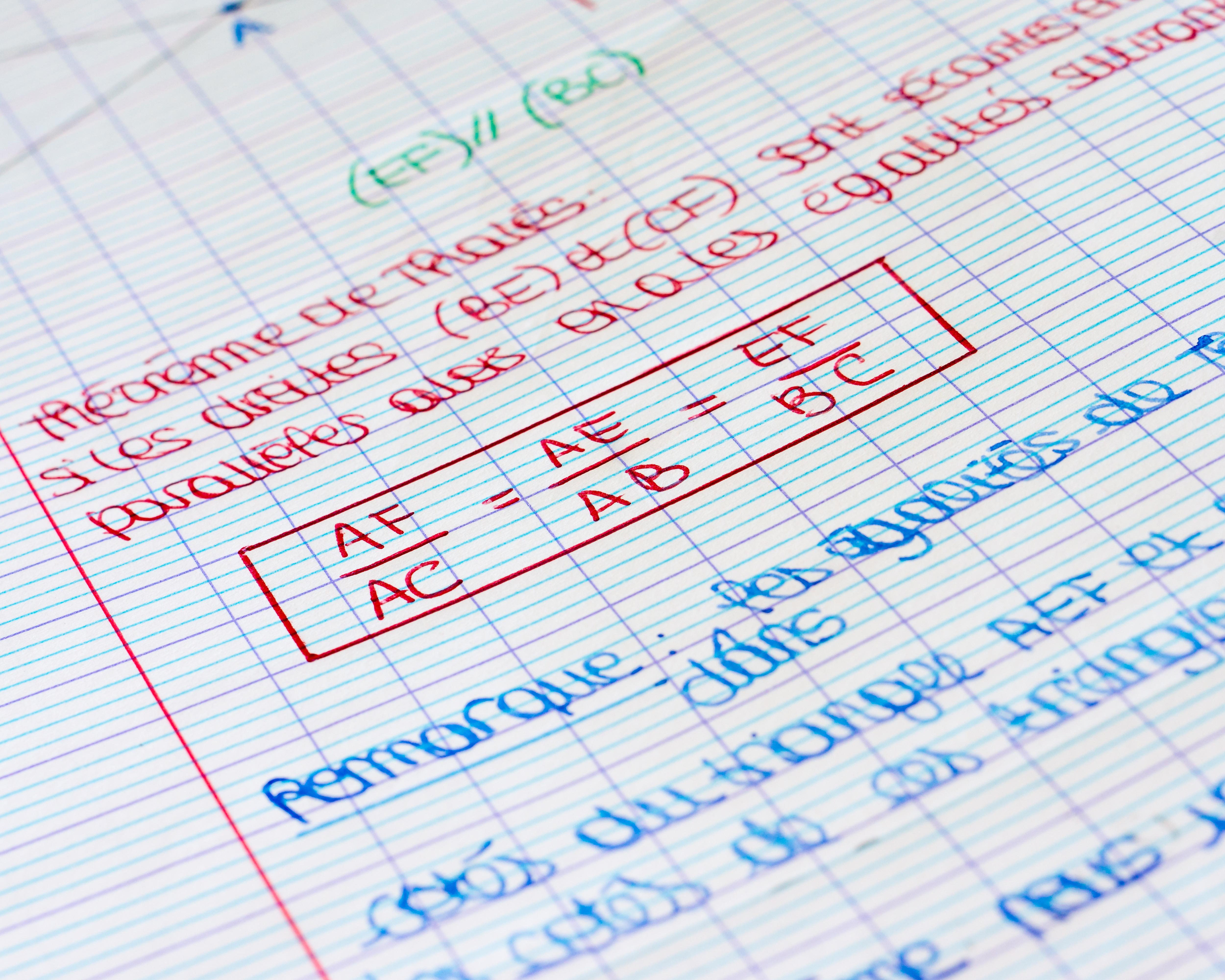 Le théorème de Thalès est une notion fondamentale en géométrie. Il permet de calculer les longueurs de segments dans des figures géométriques semblables. © Eléonore H, Adobe Stock
