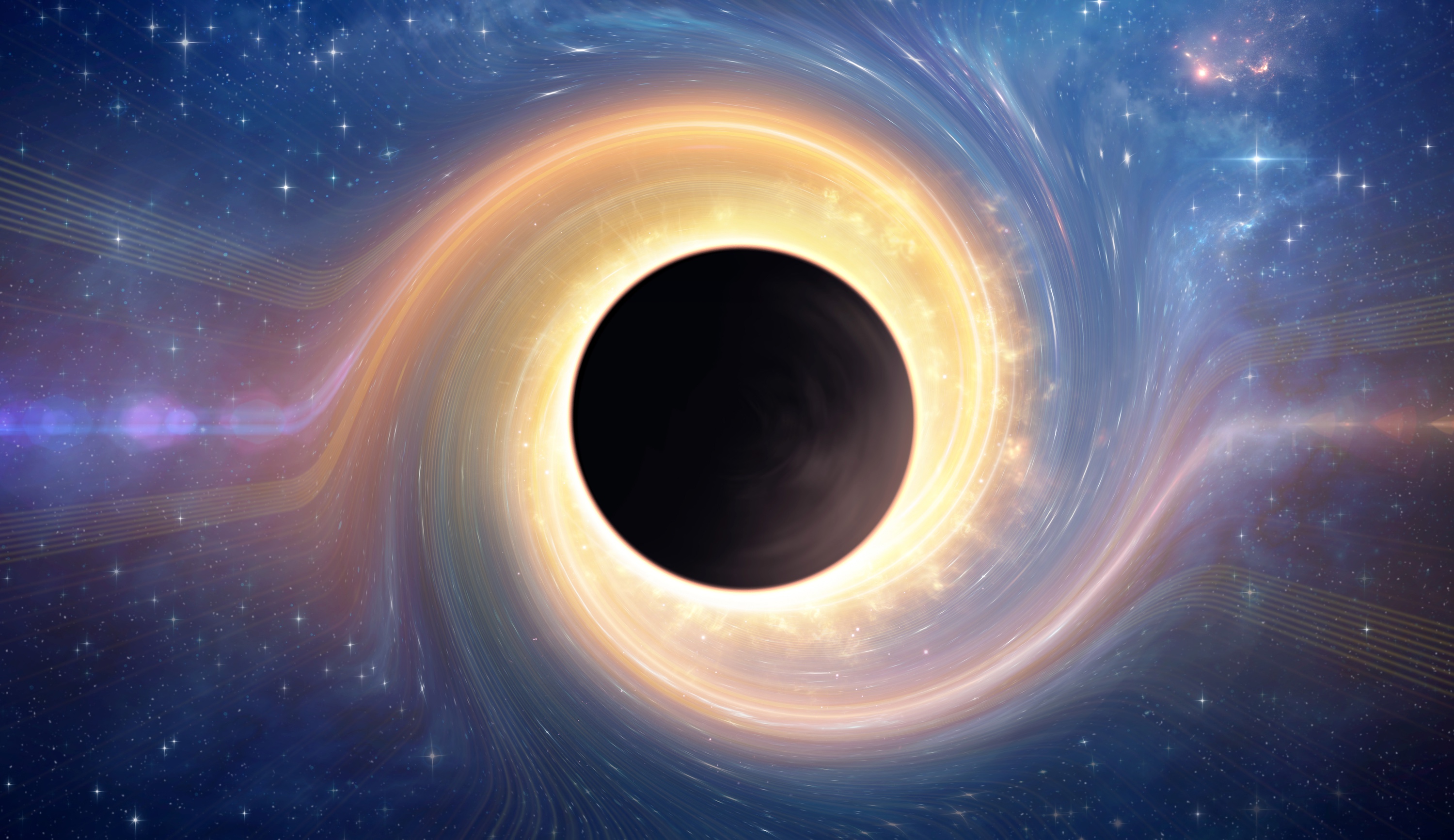 Illustration d'un trou noir supermassif. © mozZz, Adobe Stock