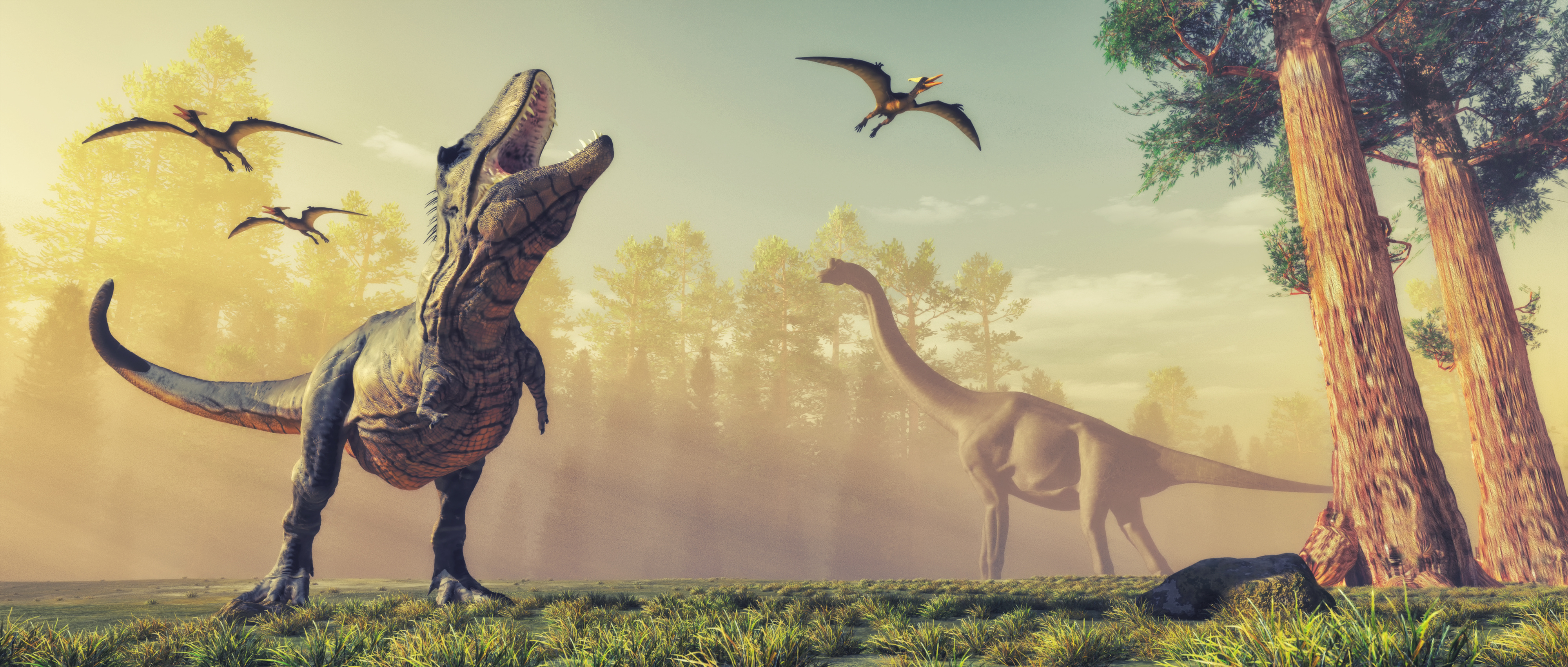 Les Tyrannosauridés étaient les prédateurs apex et ne laissaient que peu de place à leurs concurrents. © Orlando Florin Rosu, Adobe Stock