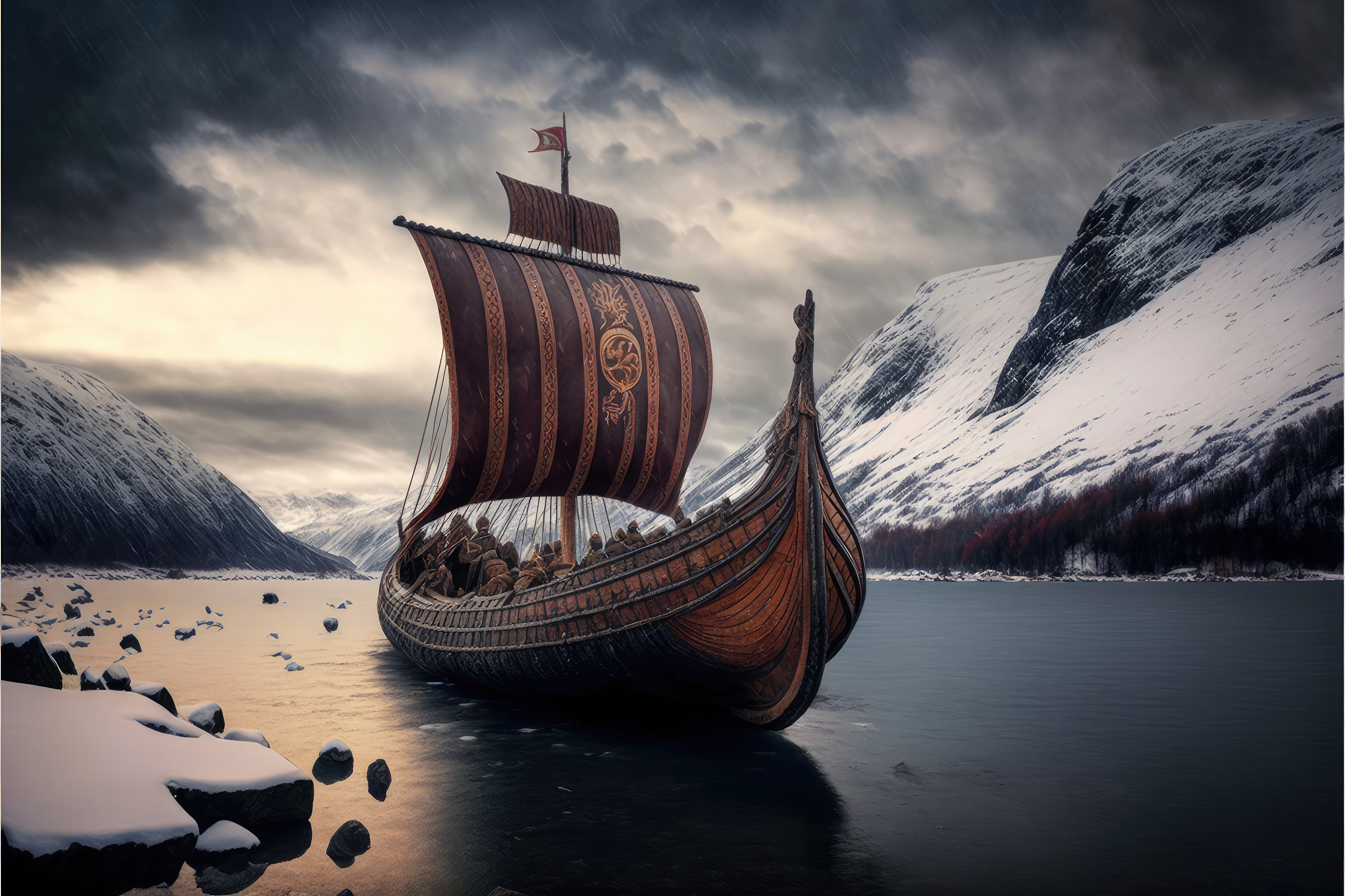 Bien que l'élévation de la mer ne soit pas la seule cause du départ des Vikings du Groenland, elle y a très probablement fortement contribué, d'après une récente étude. © Noel Cook, Adobe Stock