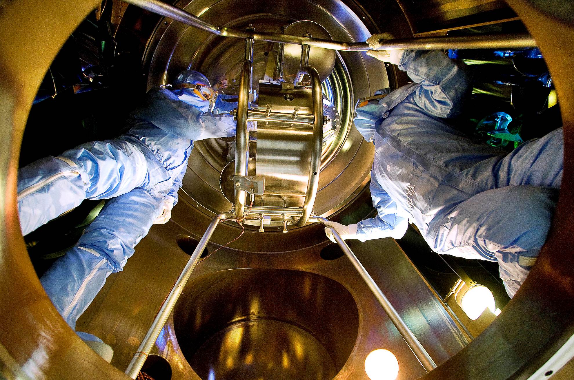 Une vue de l'intérieur de Virgo, le détecteur européen d'ondes gravitationnelles. © Istituto Nazionale di Fisica Nucleare