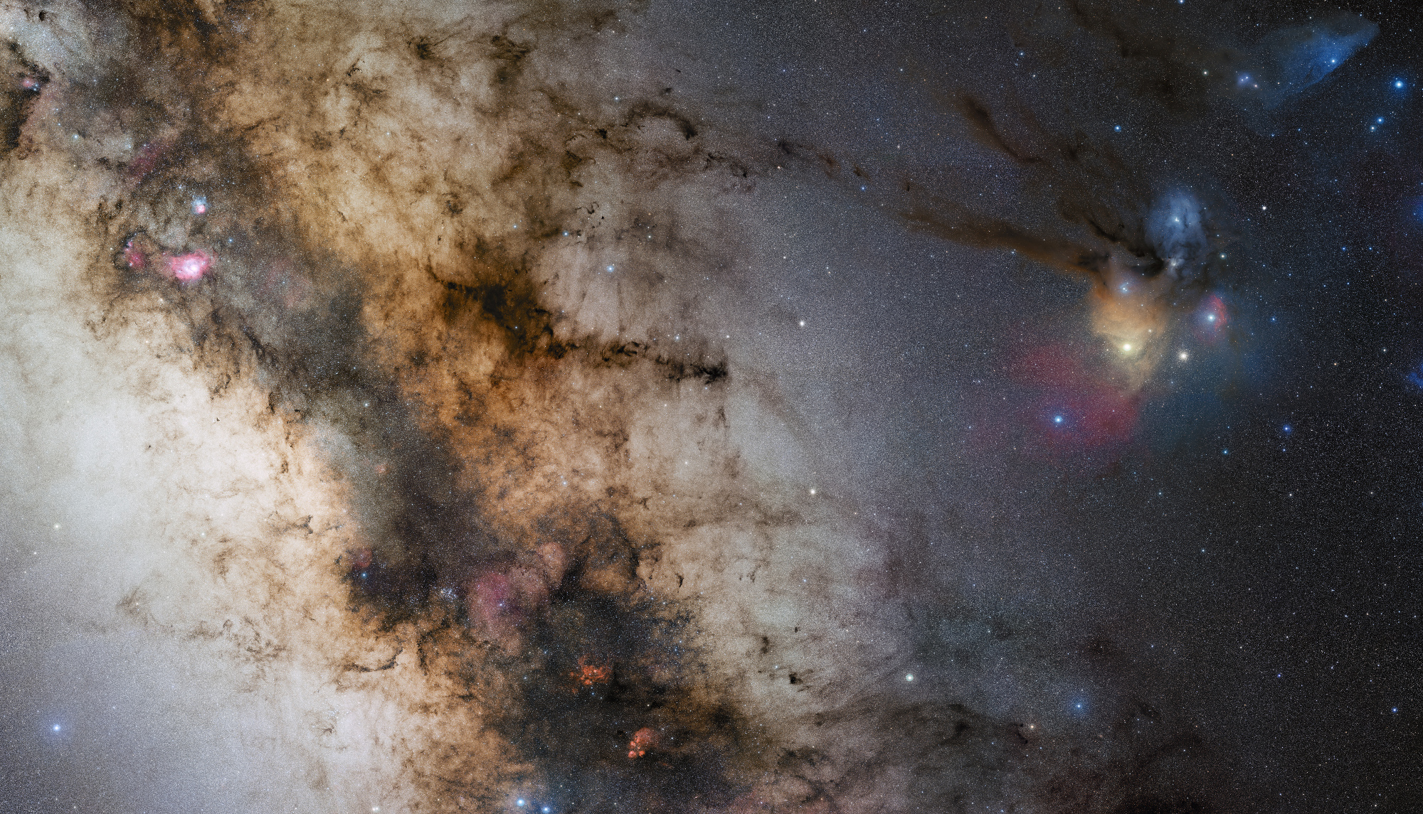 1020 m, c’est l’ordre de grandeur du diamètre de notre galaxie, la Voie lactée. © ESO, S. Guisard, Wikipédia, CC by 4.0