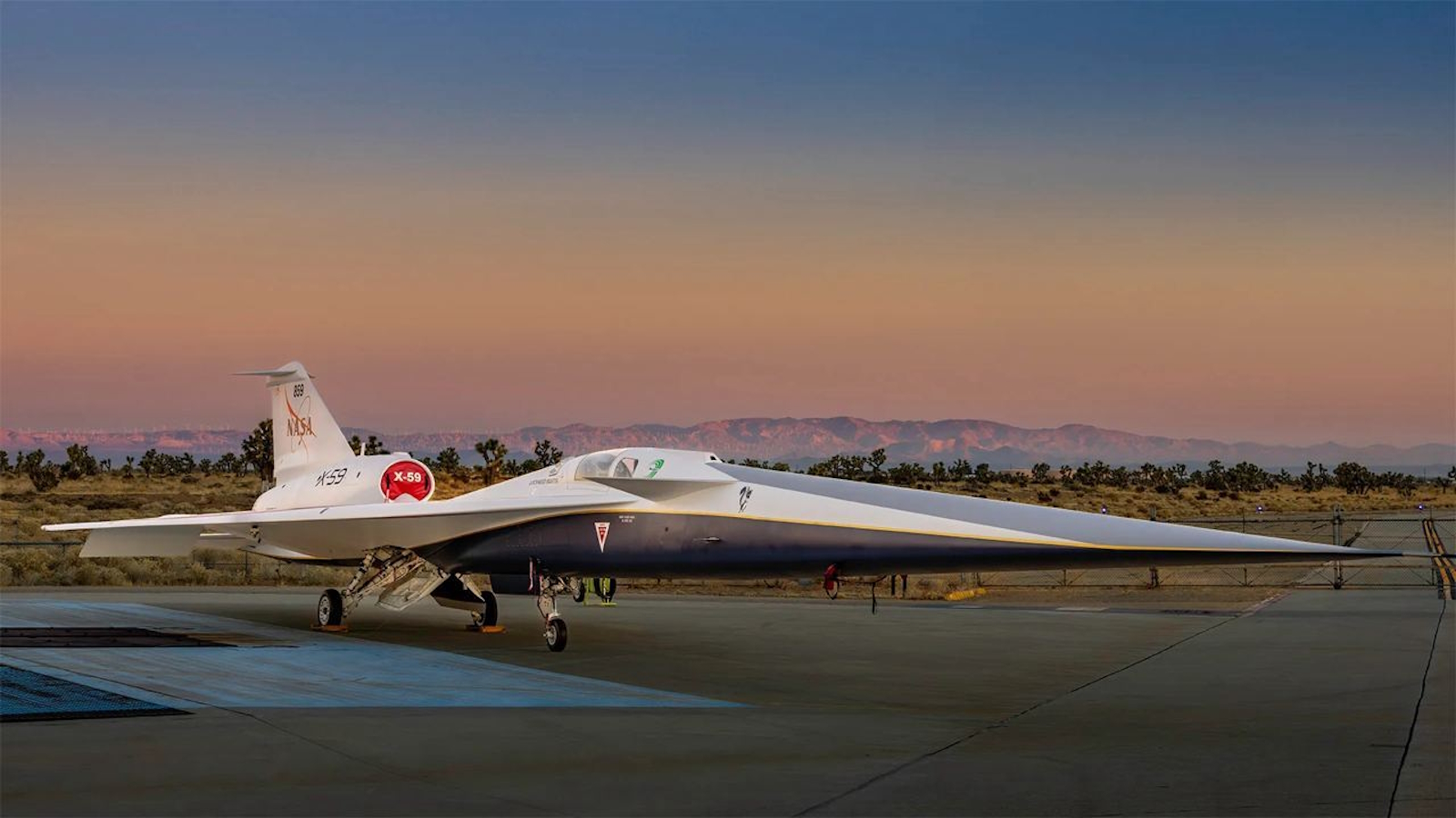 Le X-59 développé par Lockheed Martin et la Nasa est conçu pour produire un boom supersonique ultra-discret. © Nasa