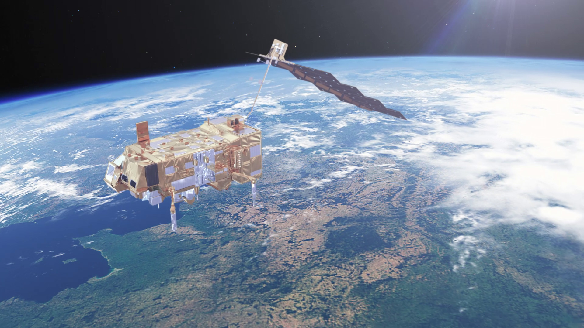 Le satellite Metop-C lancé dans la nuit du 6 au 7 novembre 2018 est construit par Airbus Defence &amp; Space. Il embarque dix instruments fournissant des données essentielles à la prévision météorologique et à la surveillance du climat. © ESA