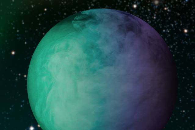 Grâce à leur méthode, des chercheurs du MIT ont pu caractériser les nuages de la géante gazeuse Kepler-7b, constamment orientés vers l’étoile-parent. Les températures élevées (1.400 °C en moyenne) suggèrent l’existence de vapeurs minérales, principalement de l’enstatite. © Nasa, Jose-Luis Olivares, MIT