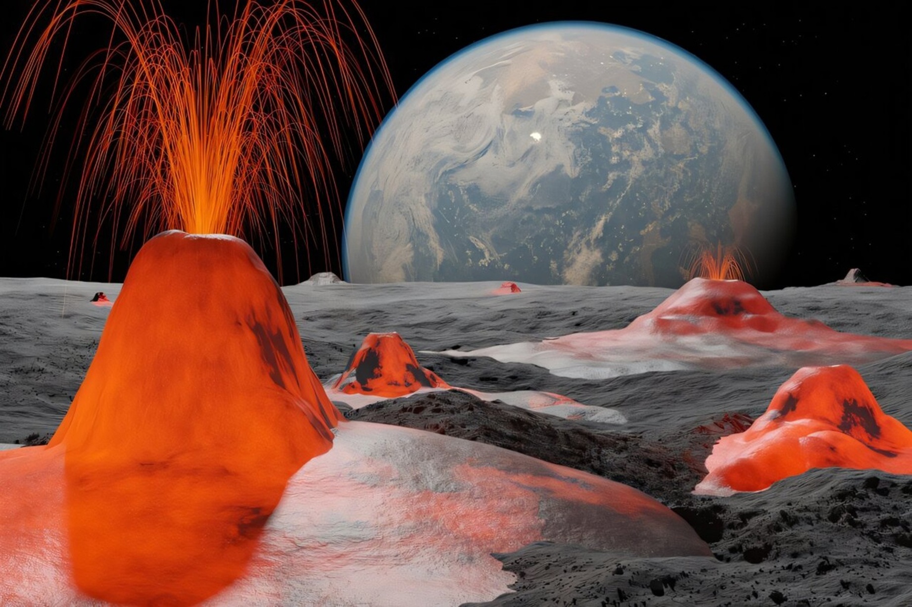 La Lune a visiblement connu un épisode de volcanisme intense il y a 4,35 milliards d'années. © MPS, Alexey Chizhik