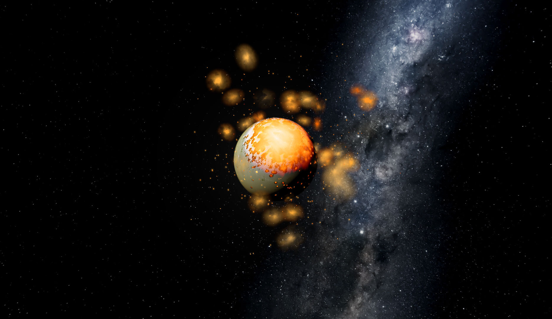 La différenciation entre Vénus et la Terre pourrait s'être jouée durant la toute fin de la phase d'accrétion, en fonction des dernières collisions. © Southwest Research Institute
