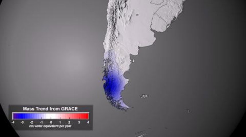 Évolution de la masse des glaces du Globe entre 2003 et 2010