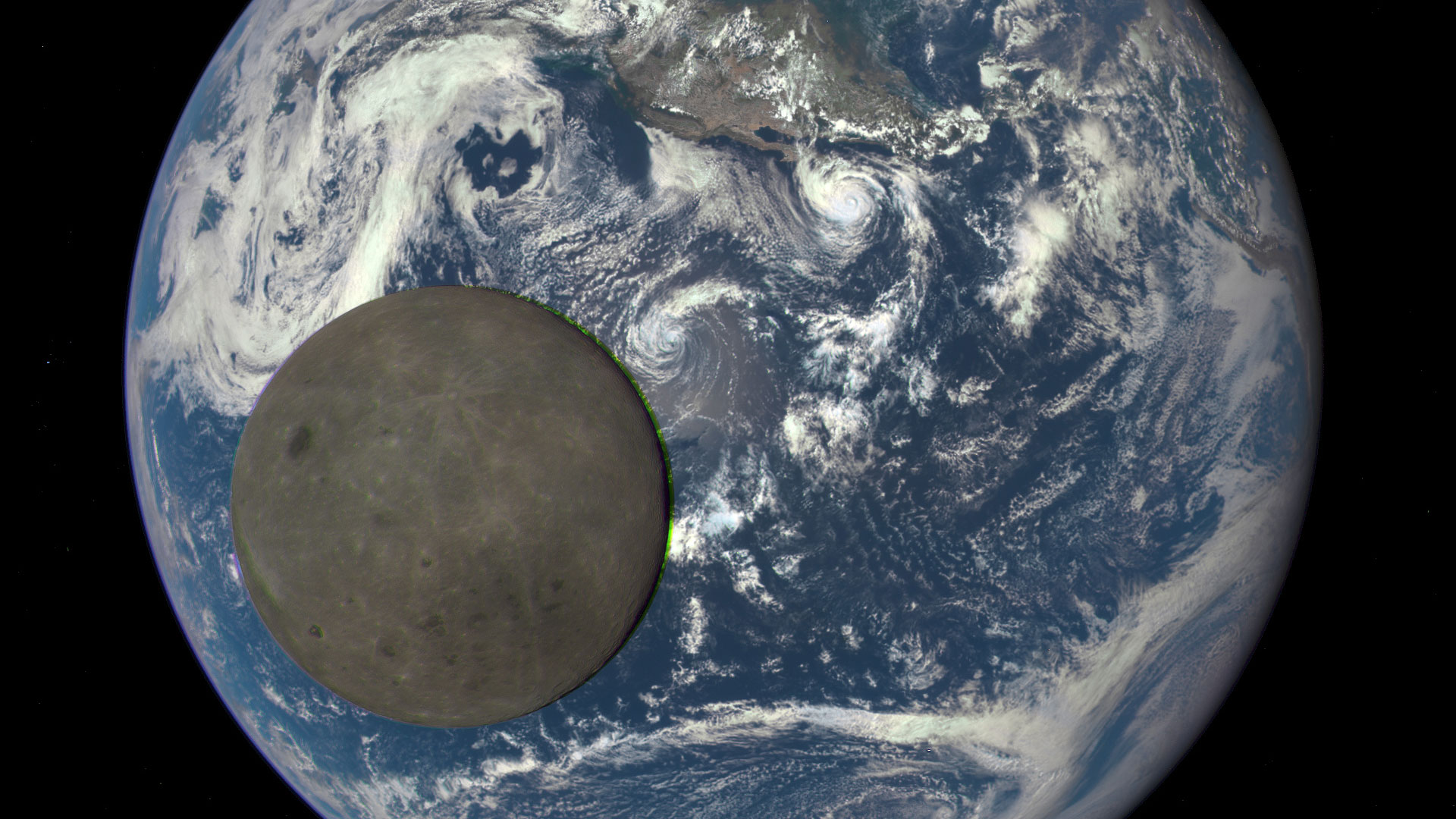 Le transit de la Lune devant la Terre filmé depuis l’espace
