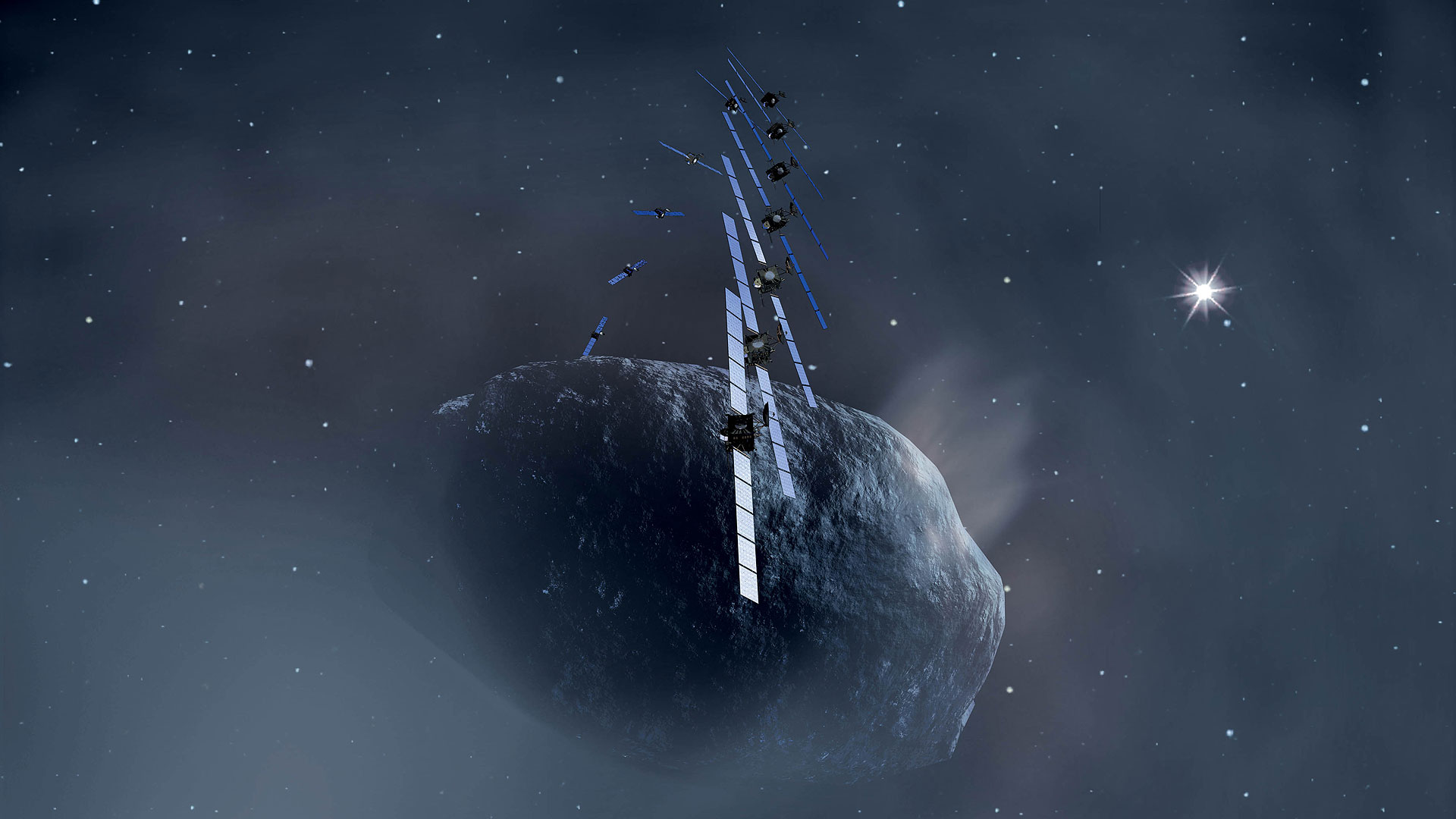 Simulation de l'atterrissage de Philae sur la comète 67P