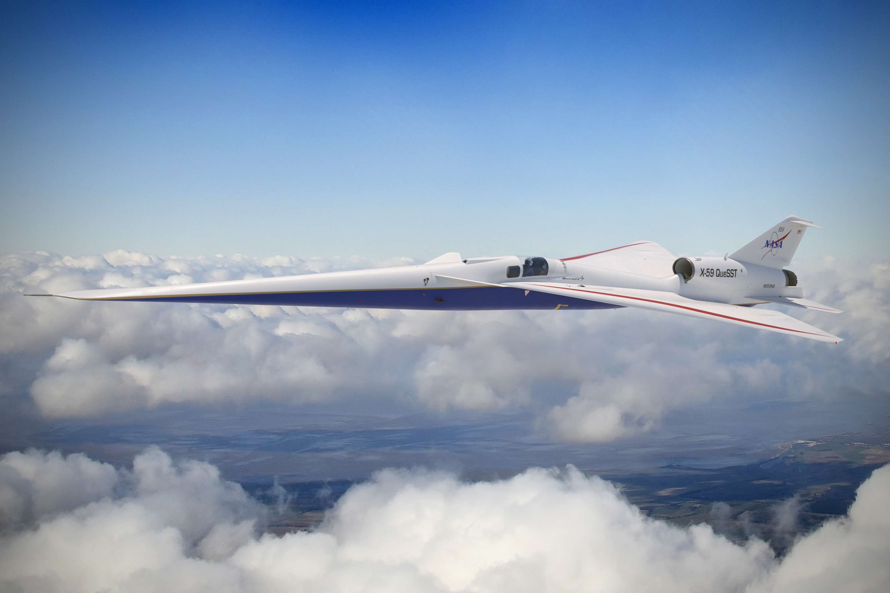 Le X-59 développé par Lockheed Martin et la Nasa est conçu pour produire un boom supersonique ultra-discret © Lockheed Martin